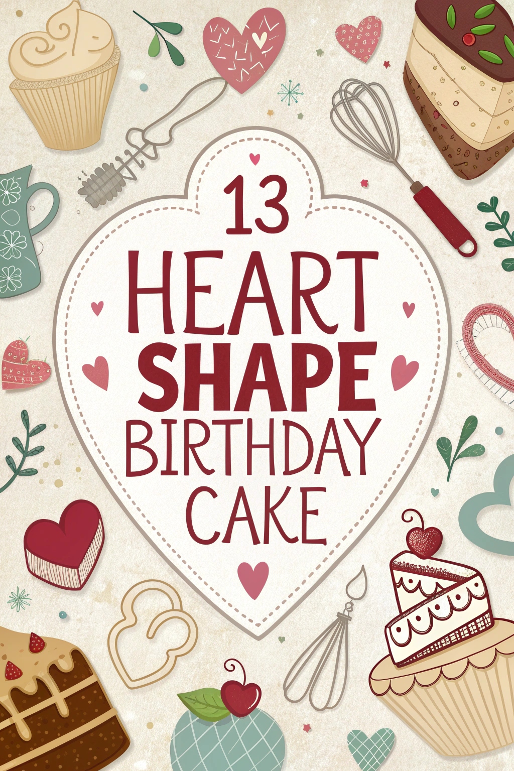 13 Heart Shape Birthday Cake