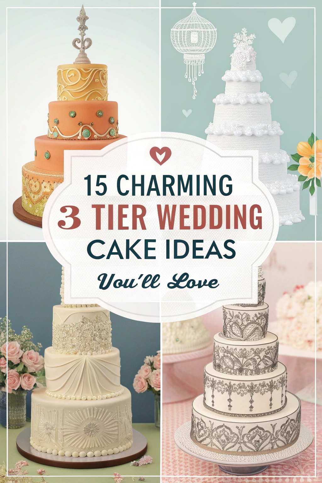15 Charming 3 Tier Wedding Cake Ideas You’ll Love