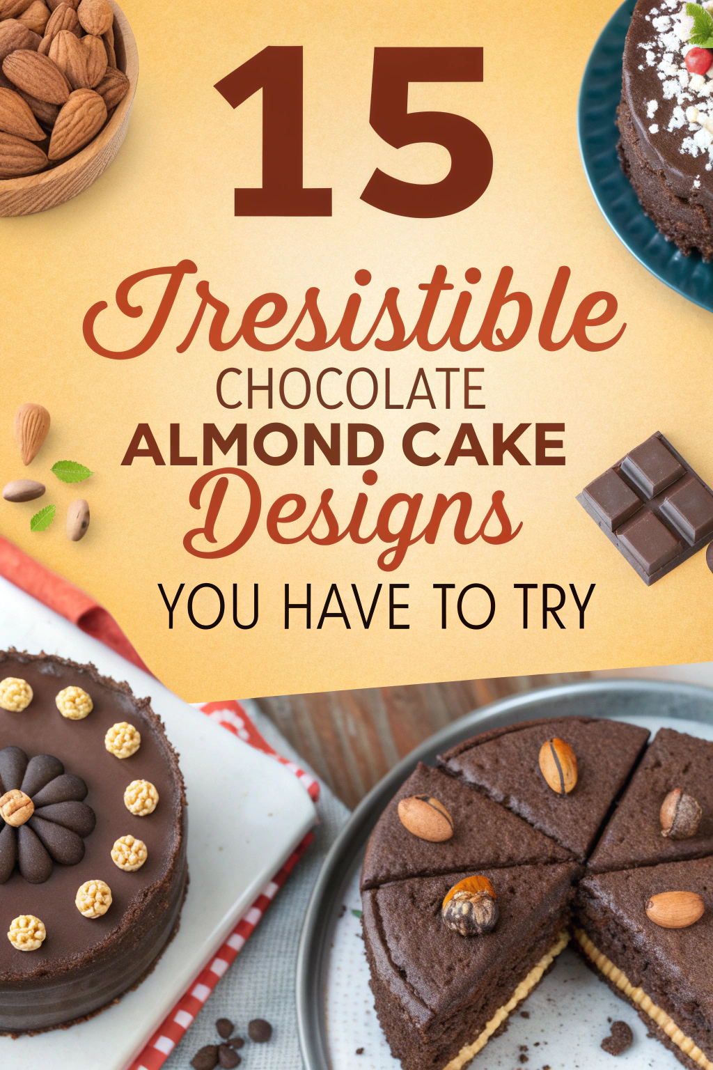 15 Irresistible Chocolate Almond Cake Designs You Have to Try