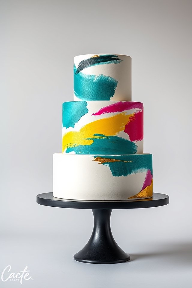 abstract brushstroke masterpiece cakes
