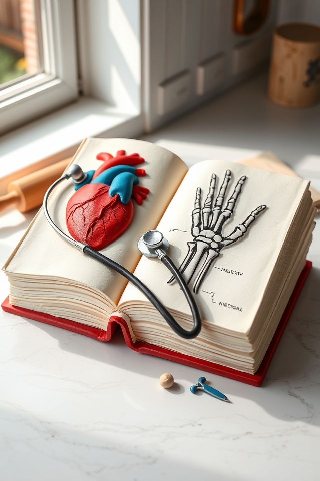 anatomy book shaped cake
