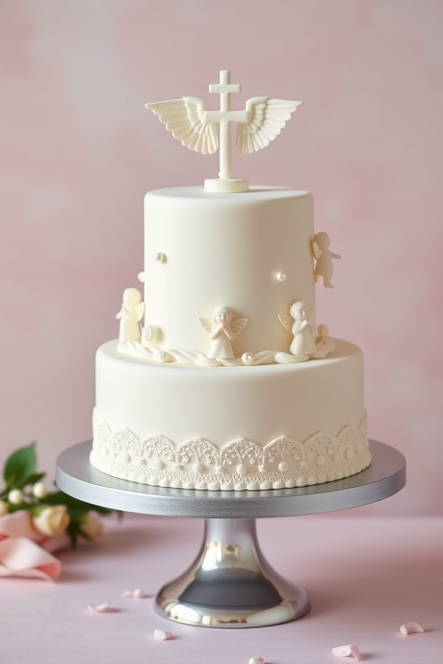 angelic white fondant charm