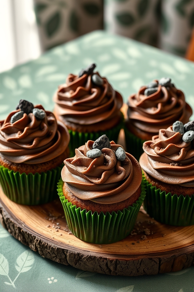 armored textured dinosaur cupcakes