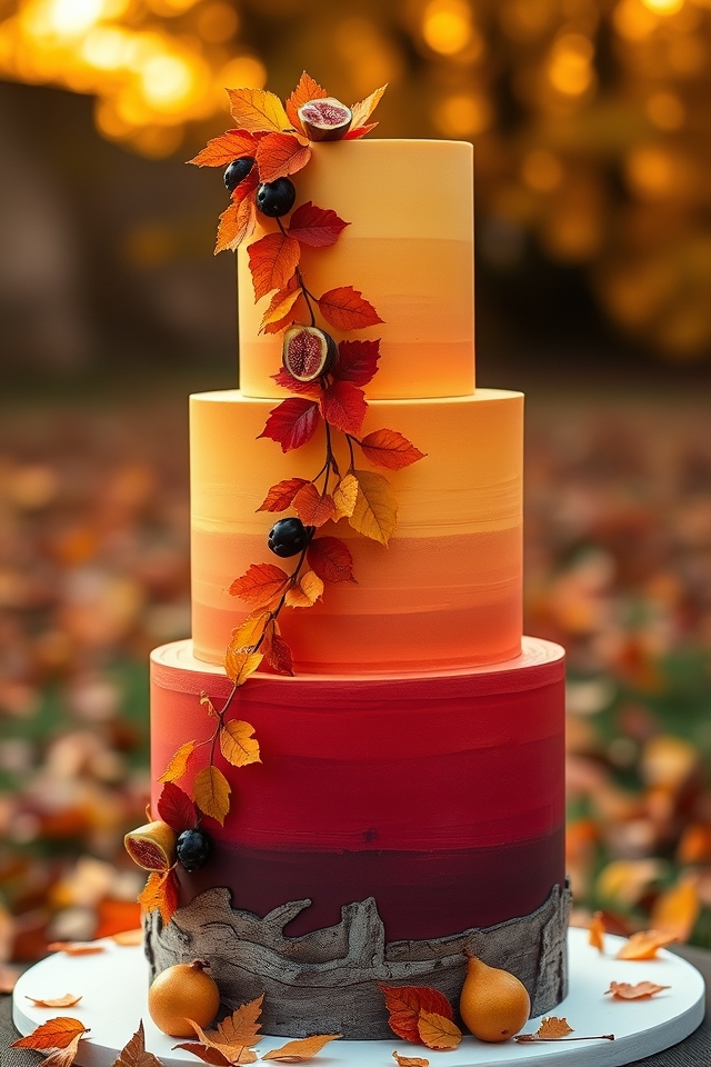 autumn inspired wedding cakes