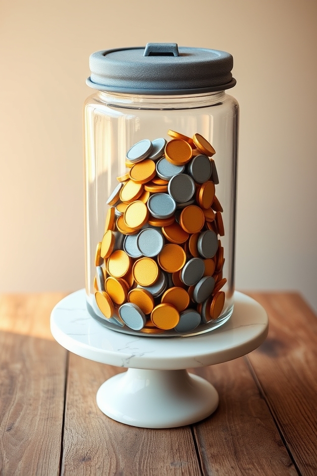 bank themed savings jar