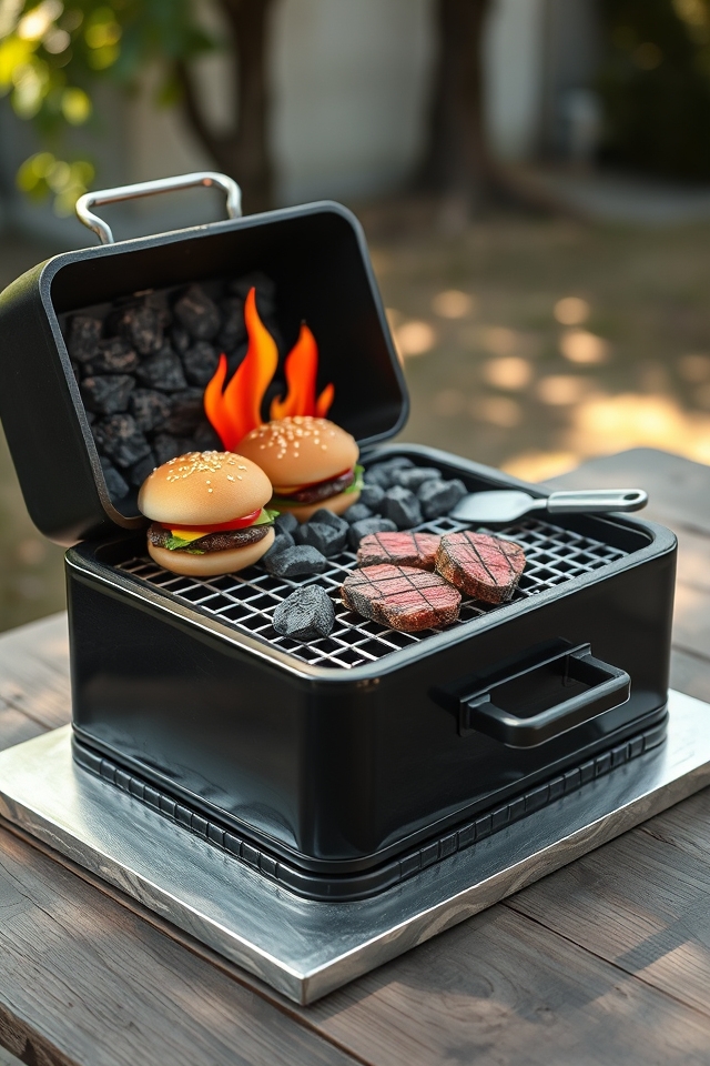 barbecue grill shaped cake