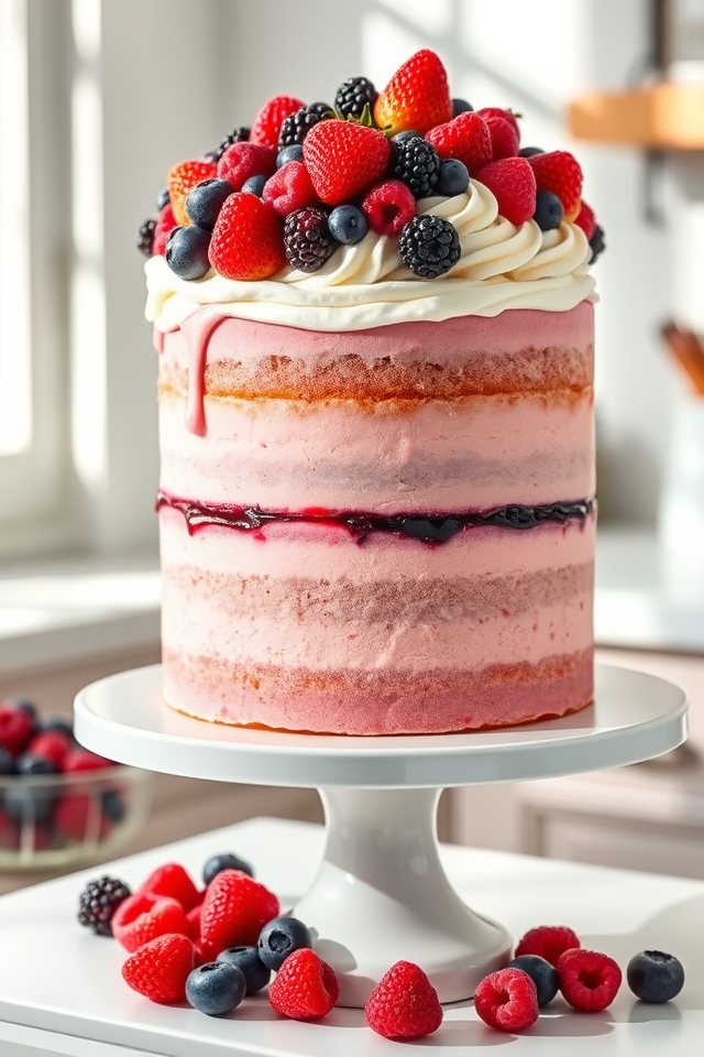 berry infused two layer cake