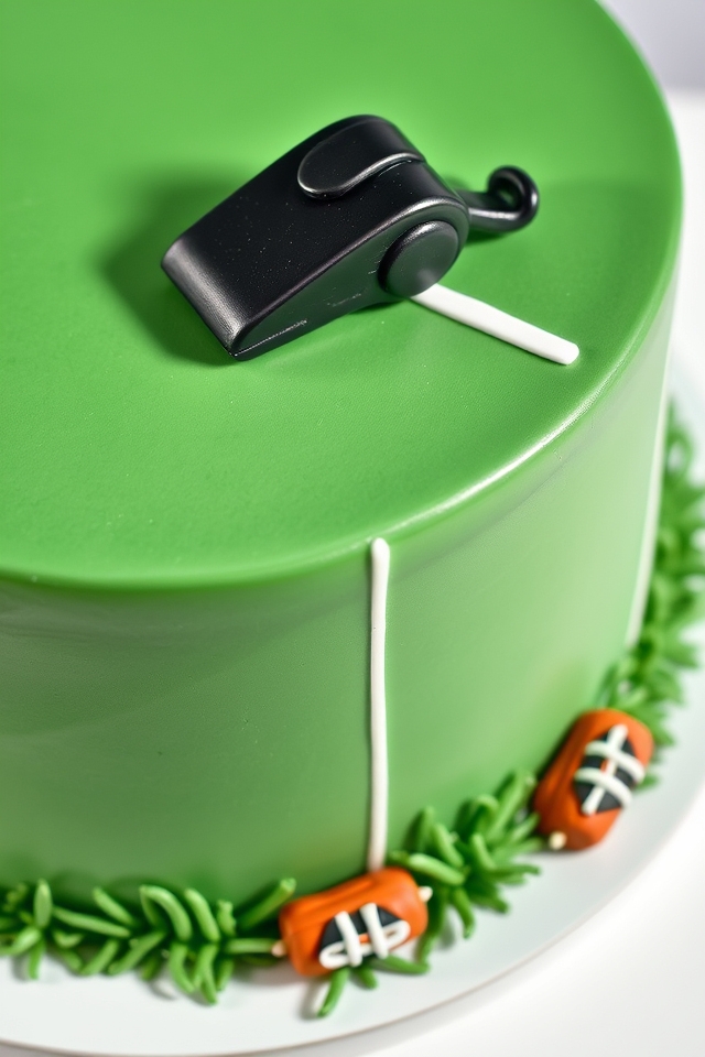 black fondant referee whistle