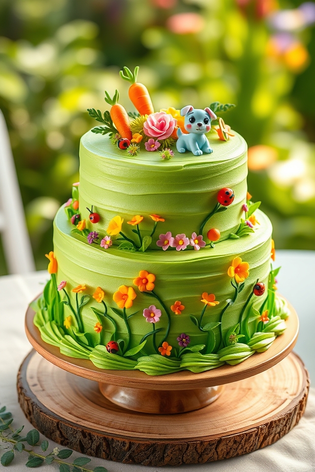 bluey garden party cake