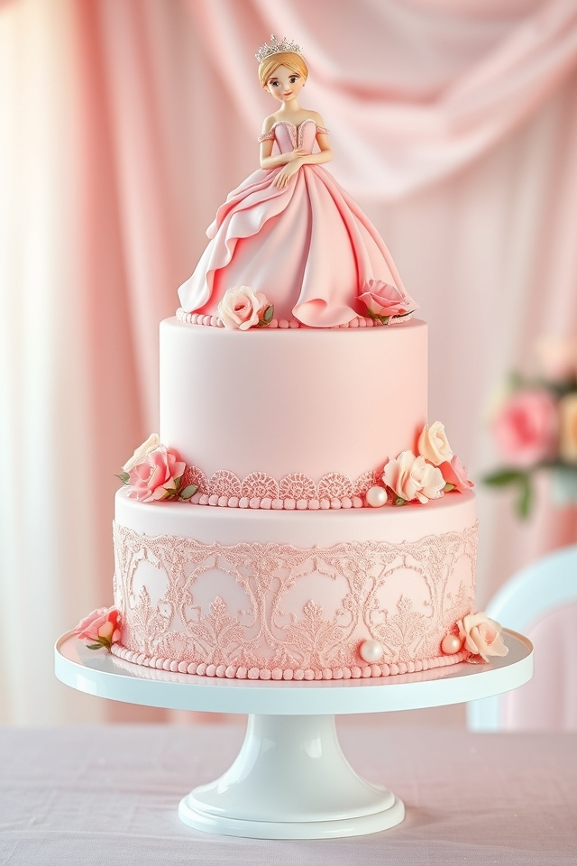 blush pink fondant princess