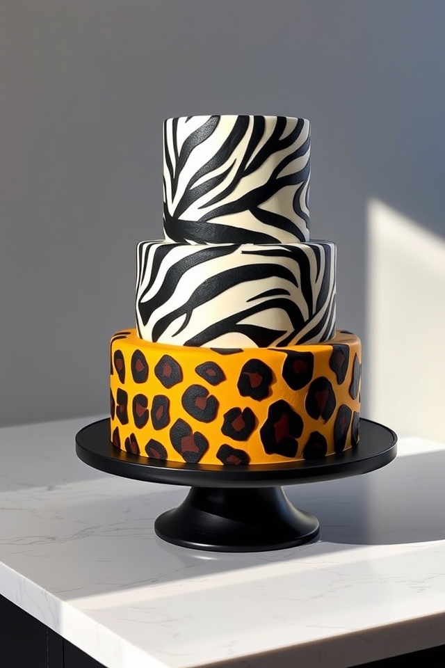 bold animal print cakes