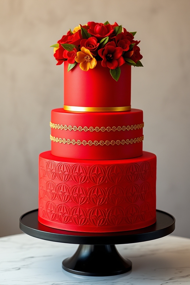 bold color wedding centerpiece