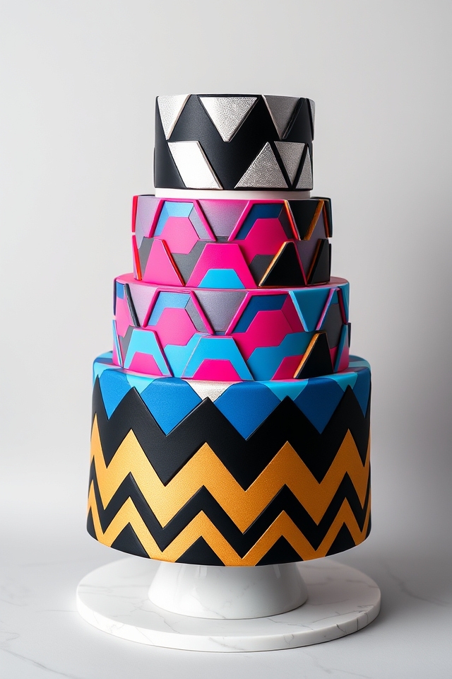 bold contrasting geometric patterns