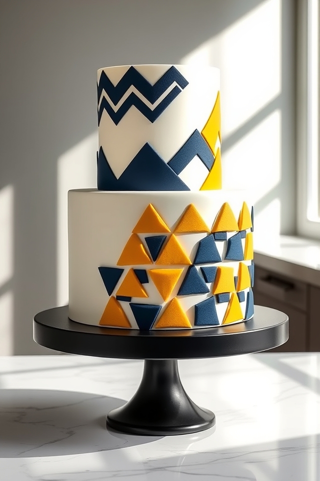 bold geometric cake designs