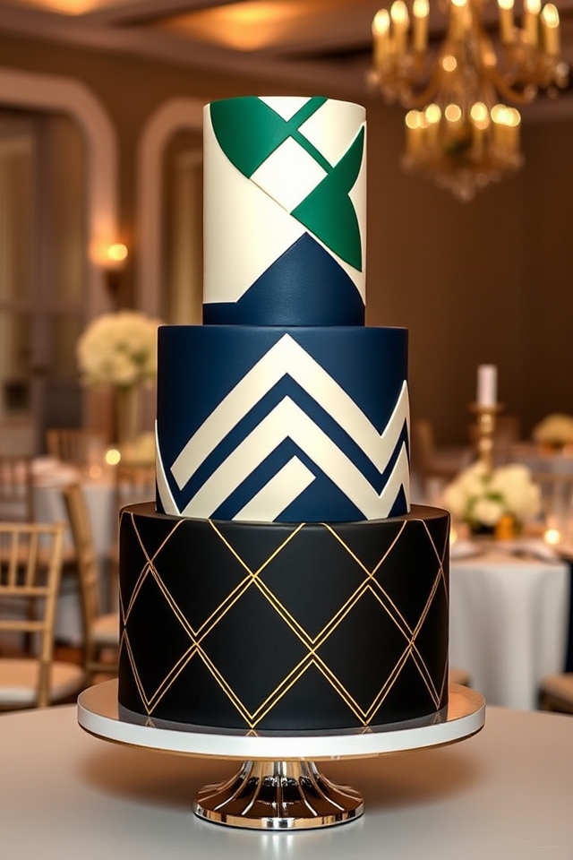 bold geometric cake designs