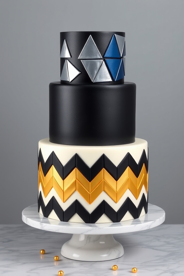 bold geometric cake designs
