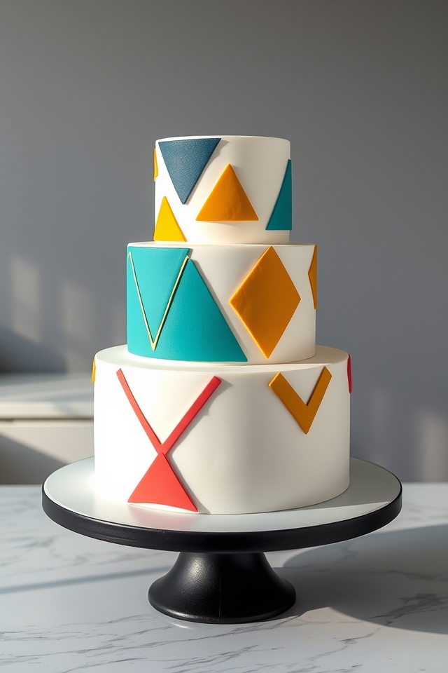 bold geometric cake patterns