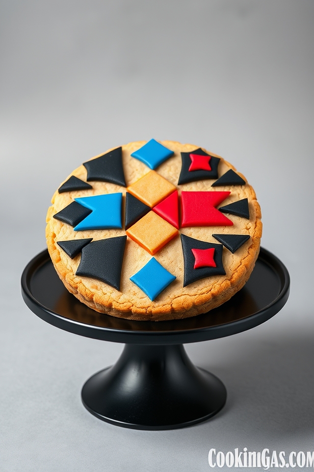 bold geometric cookie cakes