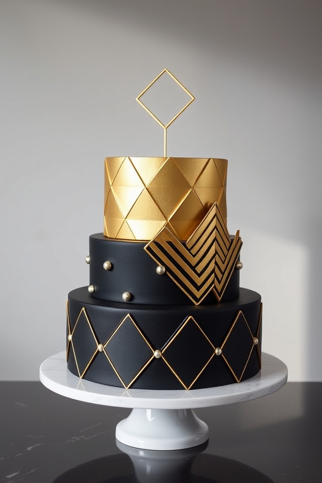bold geometric pattern cakes