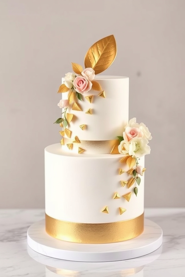bold metallic cake accents