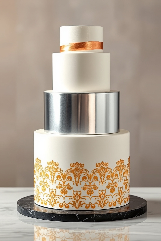 bold metallic wedding accents