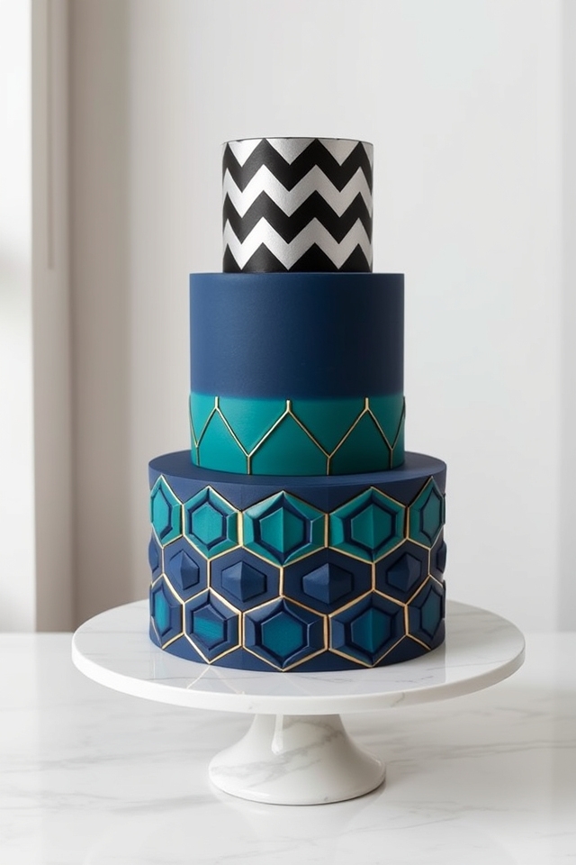 bold modern geometric cakes