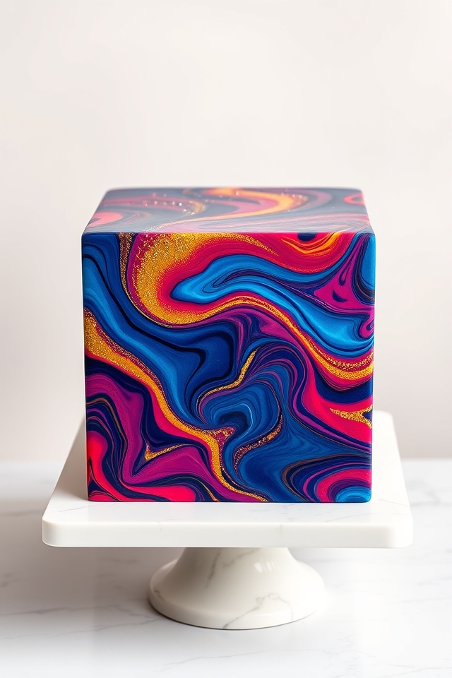 bold vibrant marbled swirls