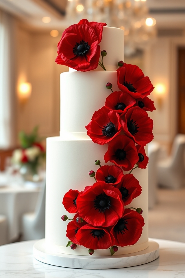 bold vibrant red poppies