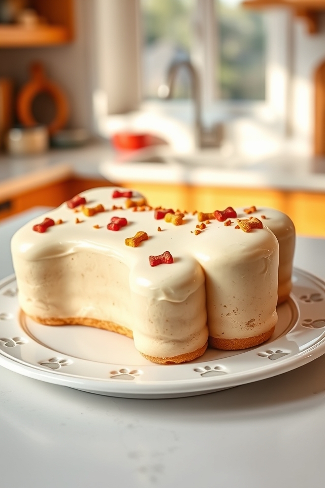 bone shaped dog birthday cake