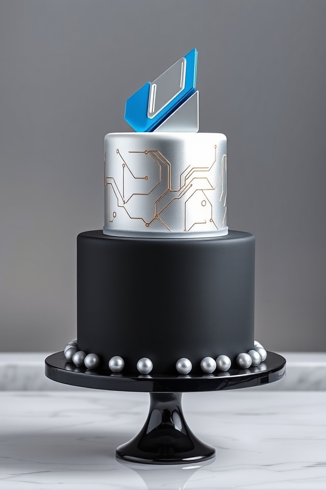 branded corporate launch cake