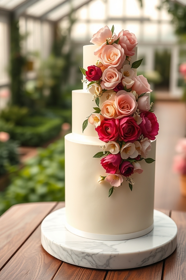 cascade of edible flowers