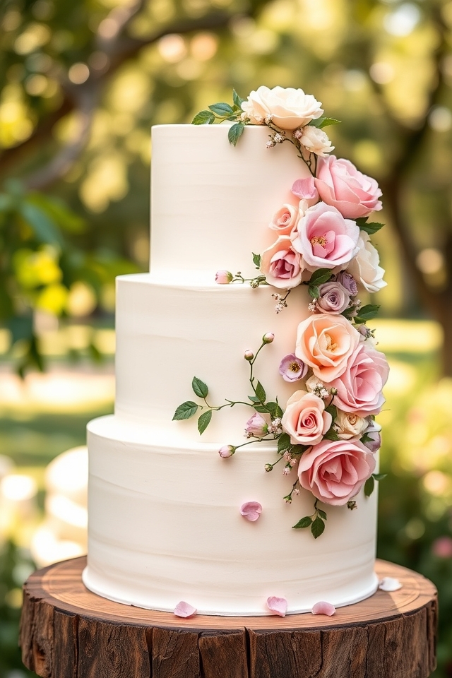 cascading delicate sugar flowers