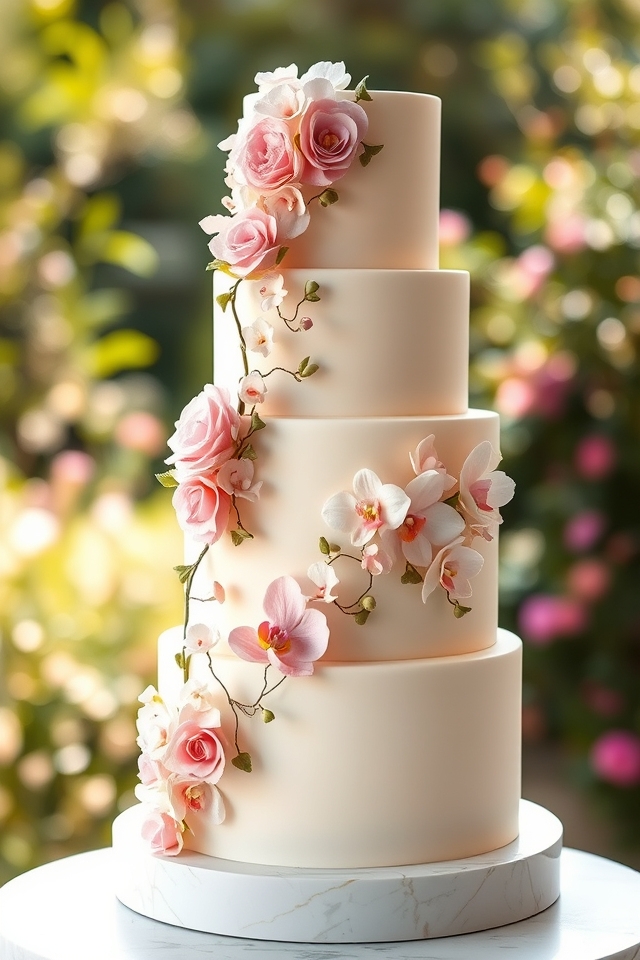 cascading floral wedding designs