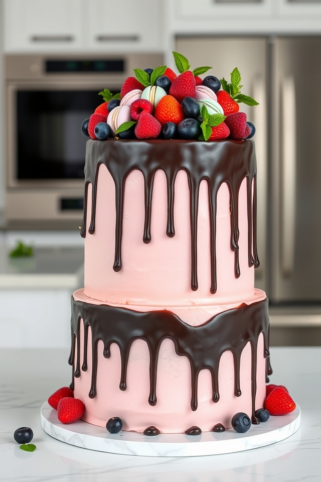 cascading glaze drip cakes