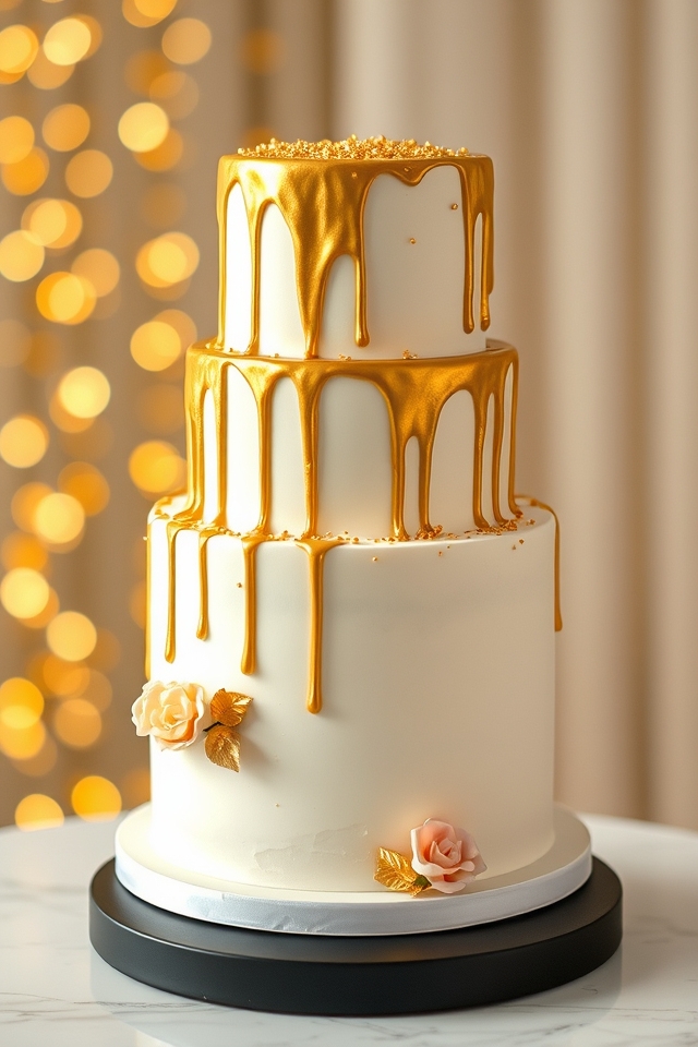 cascading golden drip elegance