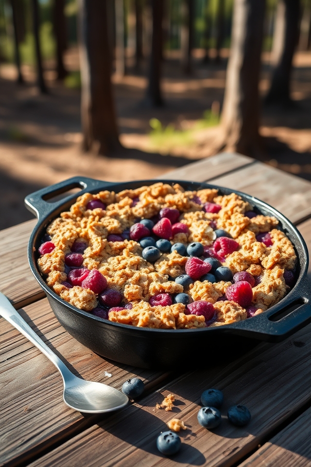 cast iron berry crumble