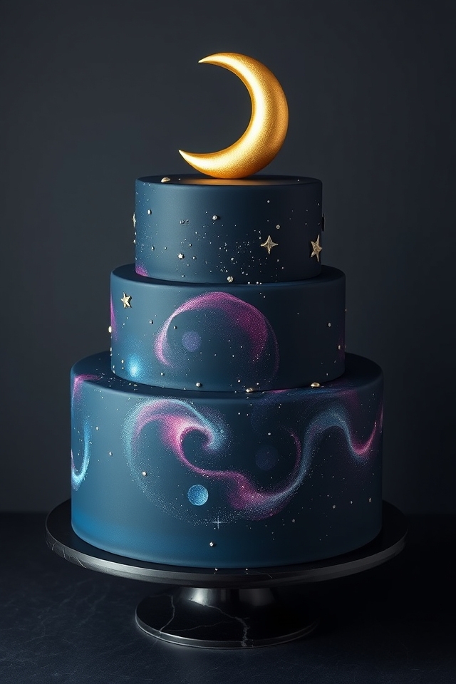 celestial moon stars cake