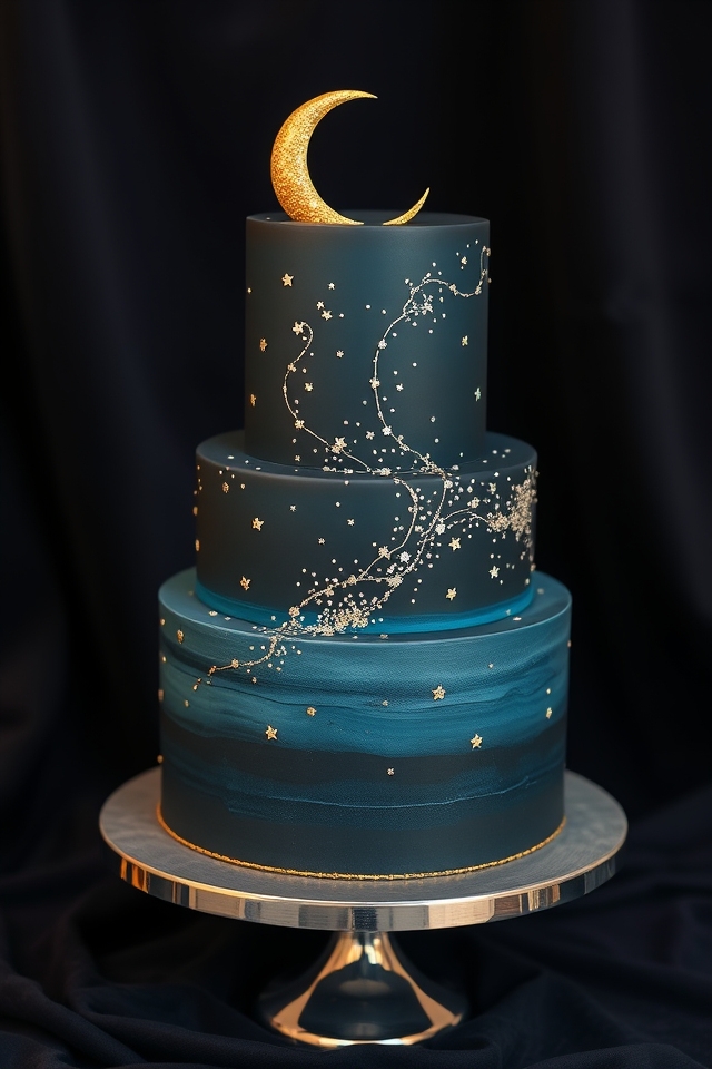 celestial starry night cake