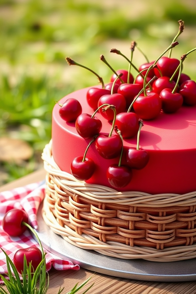 charming cherry picnic basket