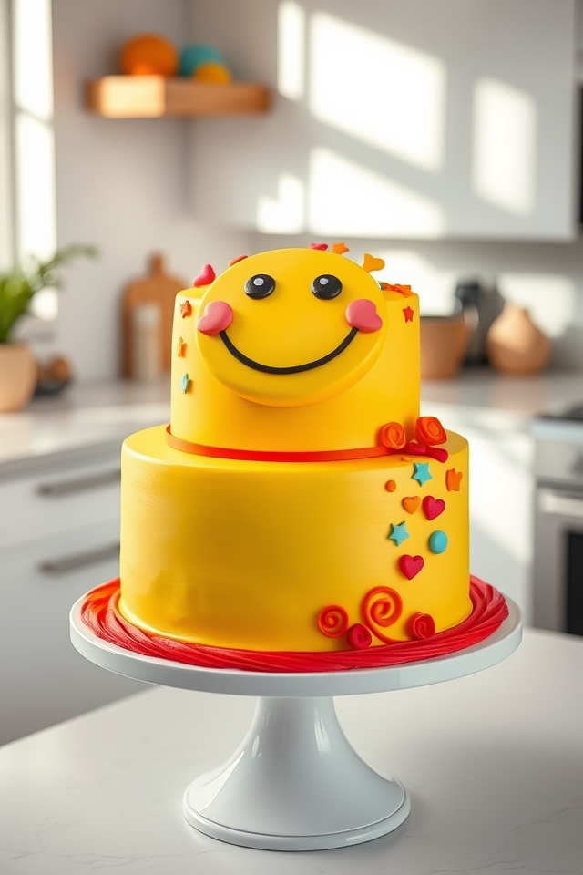 cheerful smiling farewell cake