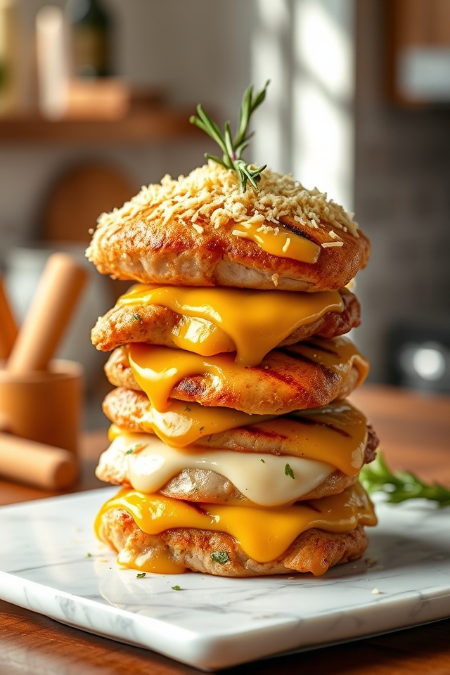 cheesy garlic chicken layers