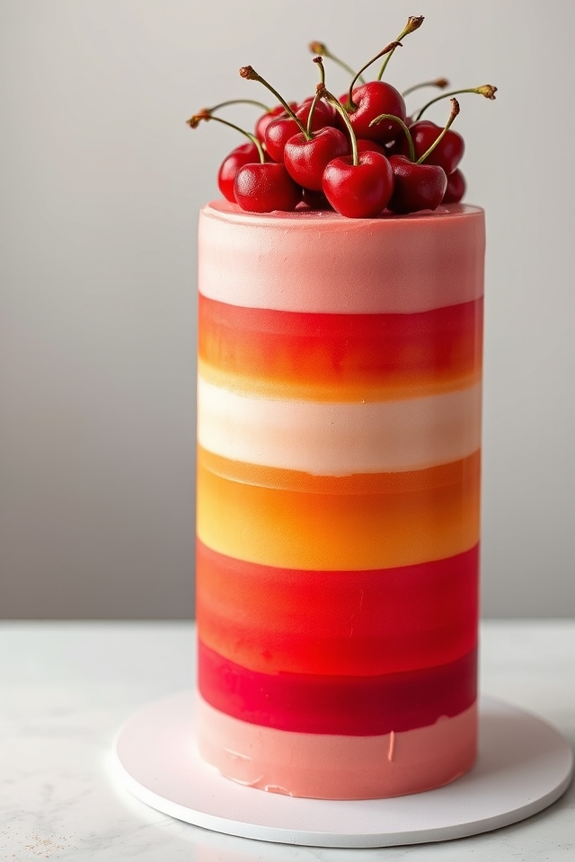 cherry sunset gradient layers