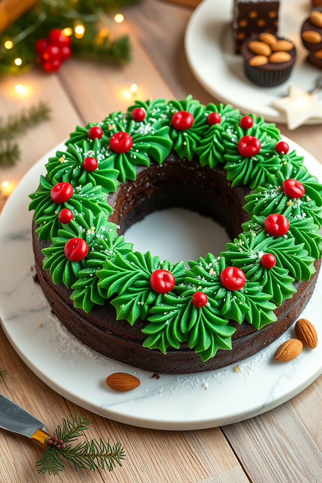 christmas chocolate almond wreath