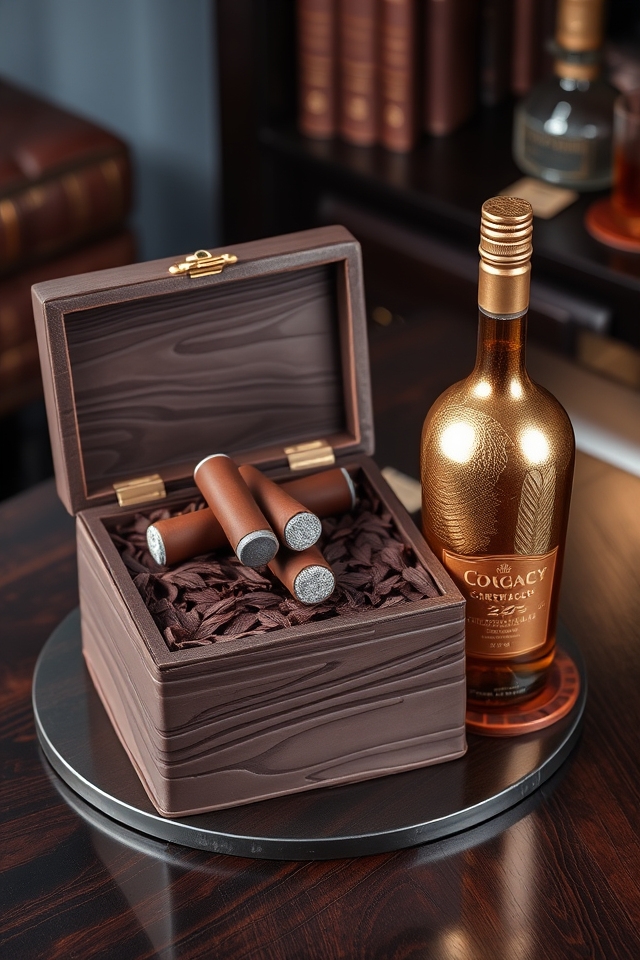 cigar shaped cognac cake