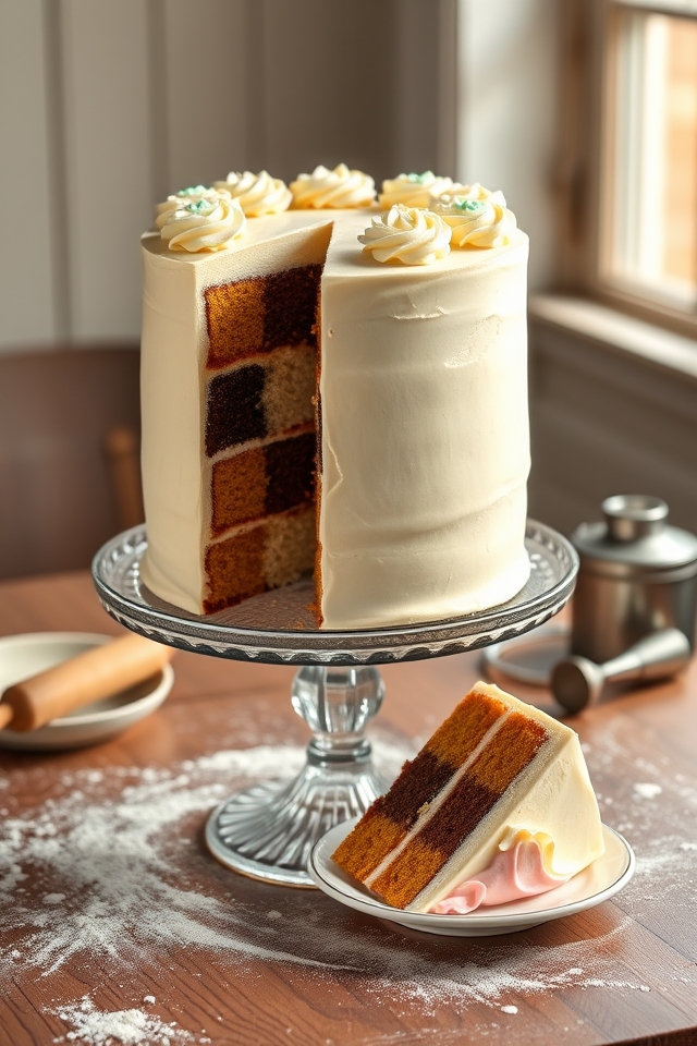 classic checkerboard surprise cake