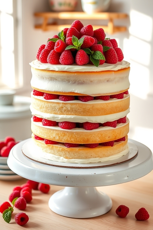 classic raspberry layer cake