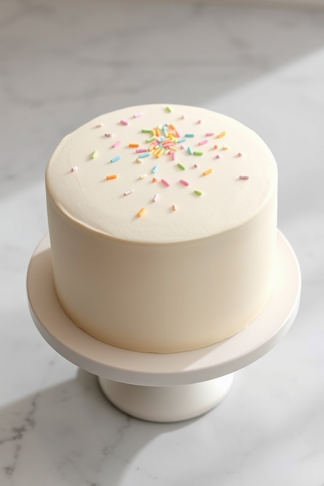 clean buttercream tiny sprinkles