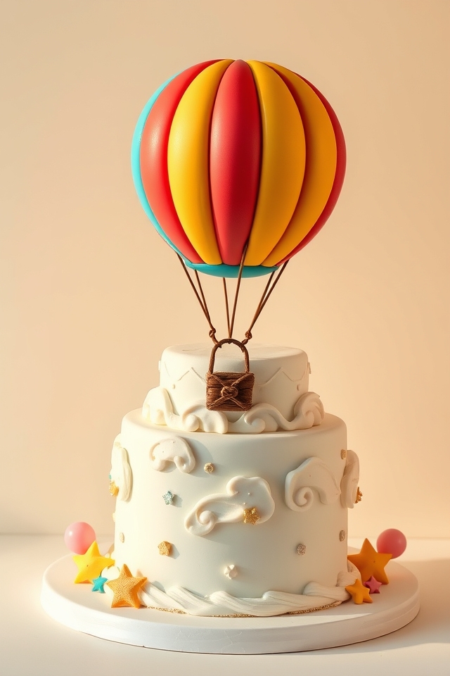 colorful fondant balloon cake