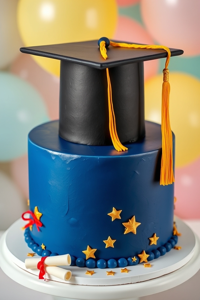 colorful fondant graduation cake