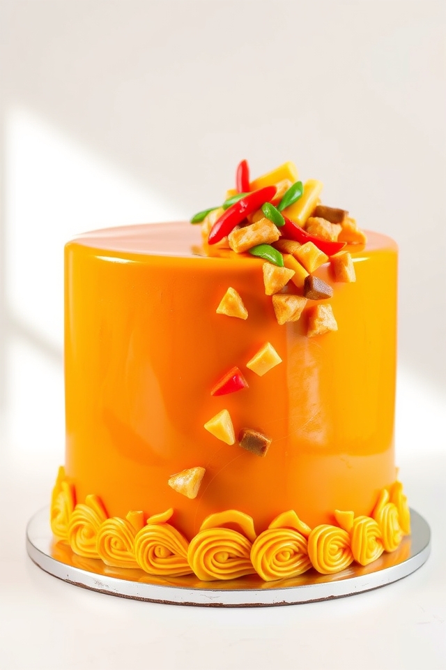 colorful glazed chicken cake